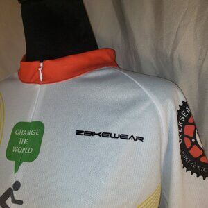 2 ZBikewear Overseas Outfitters Marathon FL Sport & Bicycle Jerseys White XXL